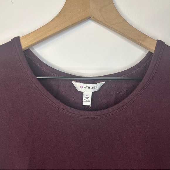 Athleta Women’s Crossover Long Sleeve Sweatshirt Dress in Burgundy, Size Medium - Picture 3 of 8